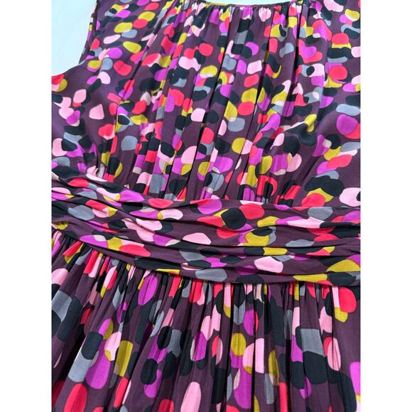 Boden Selina Polka Dot Dress Wine & Pink Multi Color Size 6L (076) - Picture 3 of 12